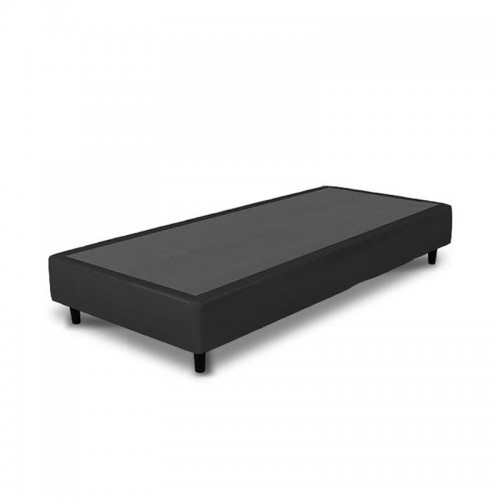 Box Base Sommier 1 Plaza 190x80 Ecocuero Negro