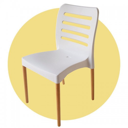 Imagen miniatura Silla De Dise&ntilde;o Comedor Sit Mobili 333 Ambar Patas Madera Blanca