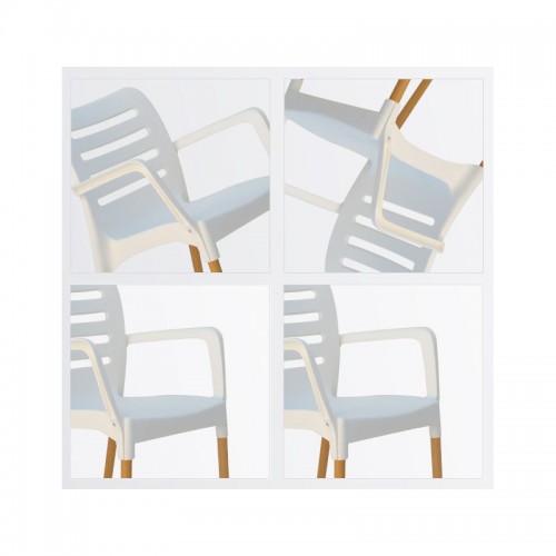 Imagen miniatura Silla De Dise&ntilde;o Comedor Sit Mobili 333 Ambar Patas Madera Blanca