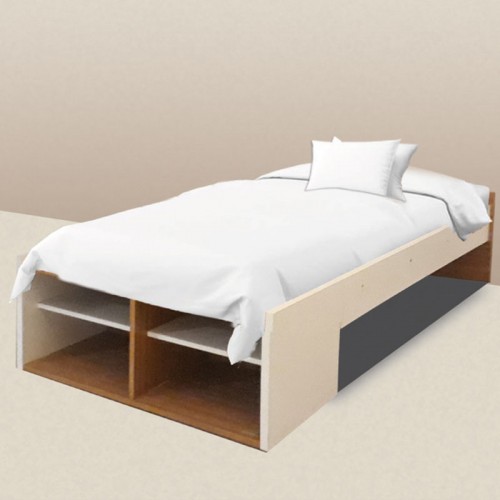 Imagen miniatura Cama 1 Plaza Platinum 952 0.90m Con Espacio De Guardado Tabaco