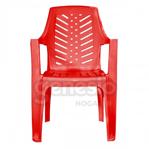 Silla Plástica Apilable Garden Life Marbella Color Rojo