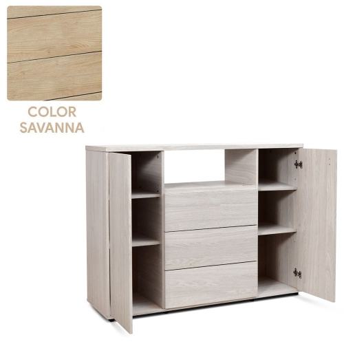 Imagen miniatura Mueble Comoda Chifonier Tv Led Platinum 2606 1,2mts Savanna