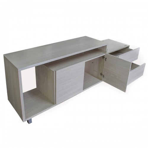 Imagen miniatura Rack De Tv Platinum 2605 1.8 M 2 Cajones 2 Puertas Estantes Gris