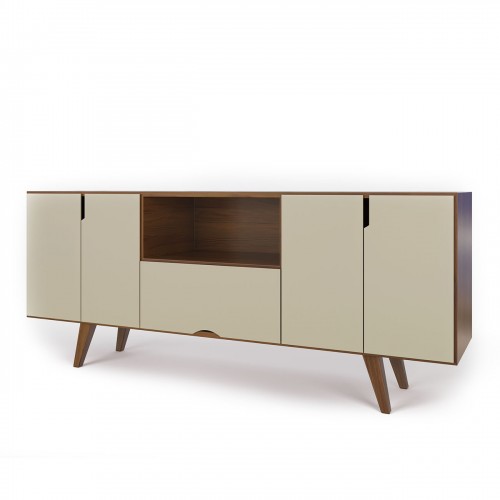 Rack De Tv Inmacol 150 Escandinavo 180x60x42 Castaño Y Gris