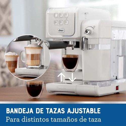 Imagen Cafetera Expreso Oster Bvstem6801 19 Bar Para C&aacute;psulas Blanca