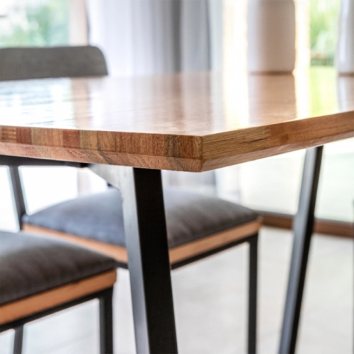 Imagen miniatura Mesa De Comedor Sil-car Tinca 150x80 Eucal Ca&ntilde;o 60x30 Negro Mate