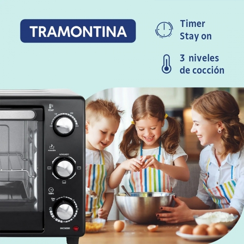 Imagen miniatura Horno Eléctrico Tramontina Glass Cook 40 Lts Negro