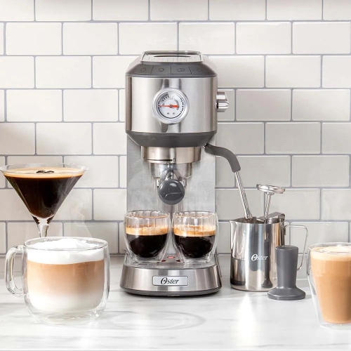 Imagen Cafetera Expreso Oster Bvstem7200 15 Bar Compacta Plata