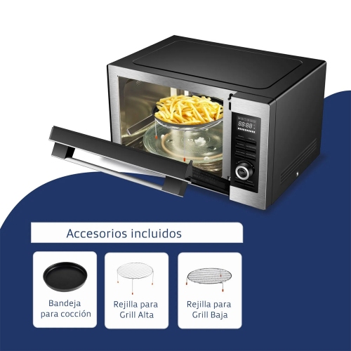 Imagen miniatura Microondas Con Freidora Bgh B330dfn24 30l Grill Digital Inox
