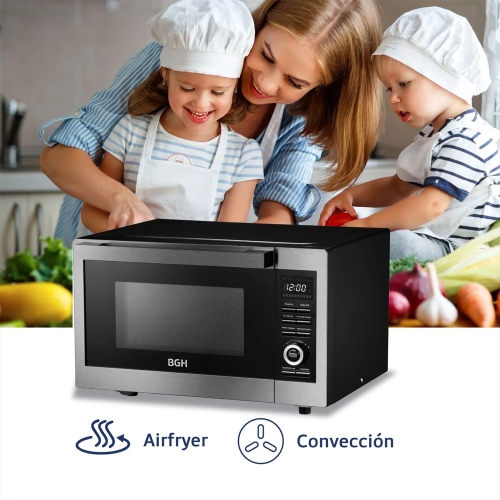 Imagen miniatura Microondas Con Freidora Bgh B330dfn24 30l Grill Digital Inox