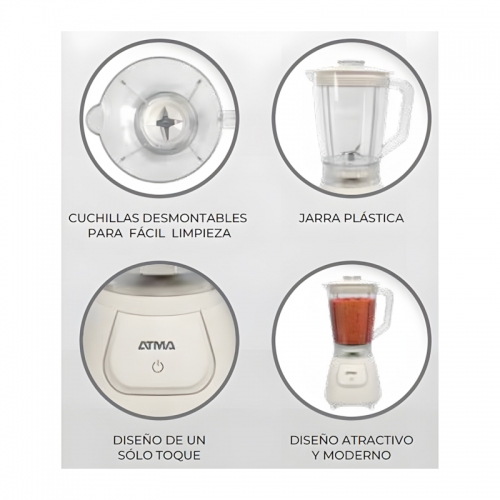 Imagen Licuadora Atma Lv24w0ap 500w 1,25 L Blanca