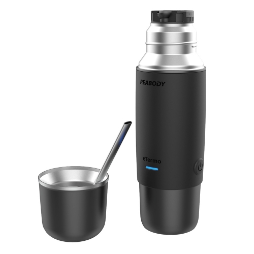 Termo Peabody Pe-etl 500n 500 Ml Más Bombilla Negro