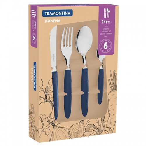 Imagen miniatura Juego De Cubiertos X24 Tramontina Ipanema Azul