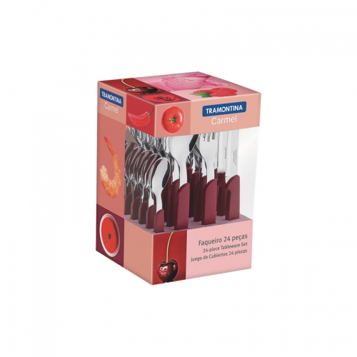 Imagen miniatura Juego De Cubiertos X24 Tramontina Carmel Bordo