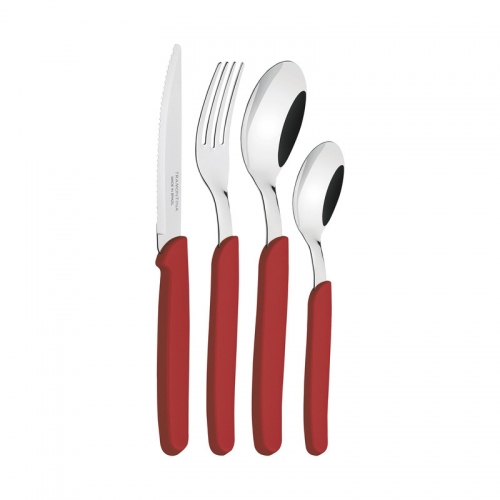 Imagen miniatura Juego De Cubiertos X24 Tramontina Carmel Rojo