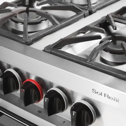 Imagen miniatura Cocina Sol Real 575-gevv 4h Rejilla Fundición Pta. Vidrio