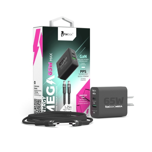 Imagen miniatura Cargador Tipo C Foxbox 8010 65 W Negro