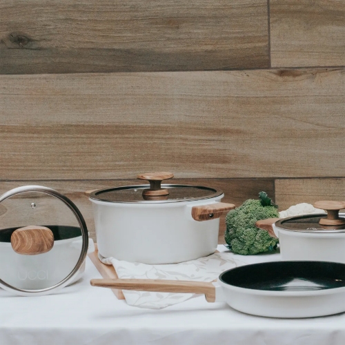 Imagen miniatura Bateria De Cocina Ucci 4 Piezas Aluminio White