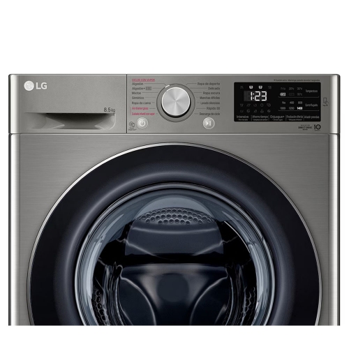 Imagen miniatura Lavarropas Lg Wm85vvc5s6p 8.5kg 1400 Rpm Inverter Silver