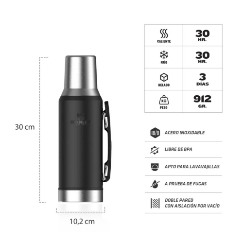 Imagen miniatura Termo Stanley 1&period;2 l Acero Inoxidable Negro
