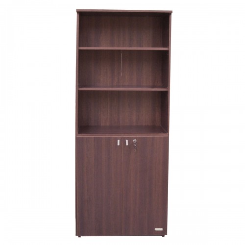 Biblioteca Puertas Bajas Platinum 530 3 Estantes Tabaco