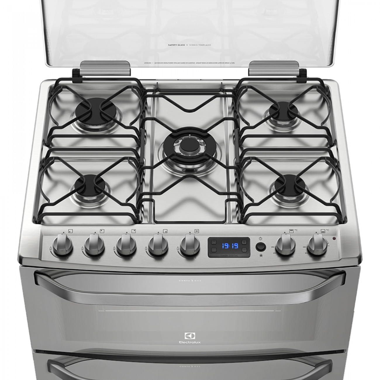 Imagen Cocina Multigas Electrolux 76dxr Doble Horno 5h 76 Cm Inox