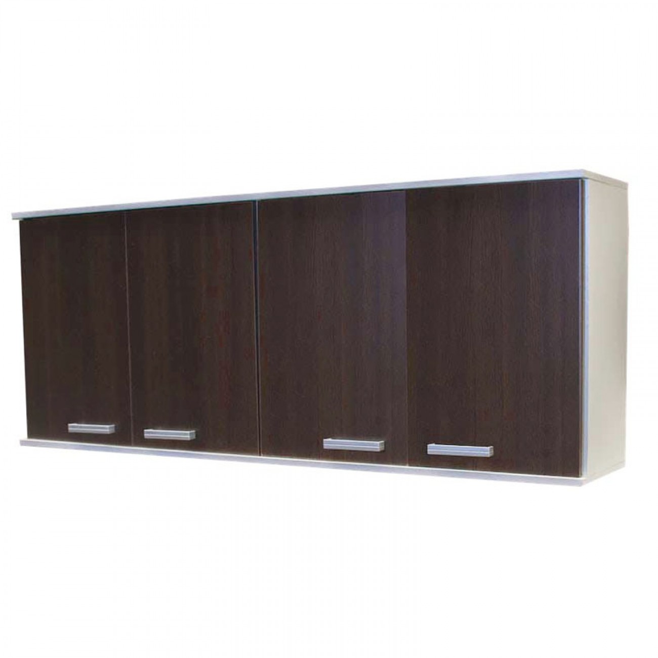 Imagen Alacena Platinum 3043 1.6 M 4 Puertas 3 Estantes Regulables Blanco Con Tabaco