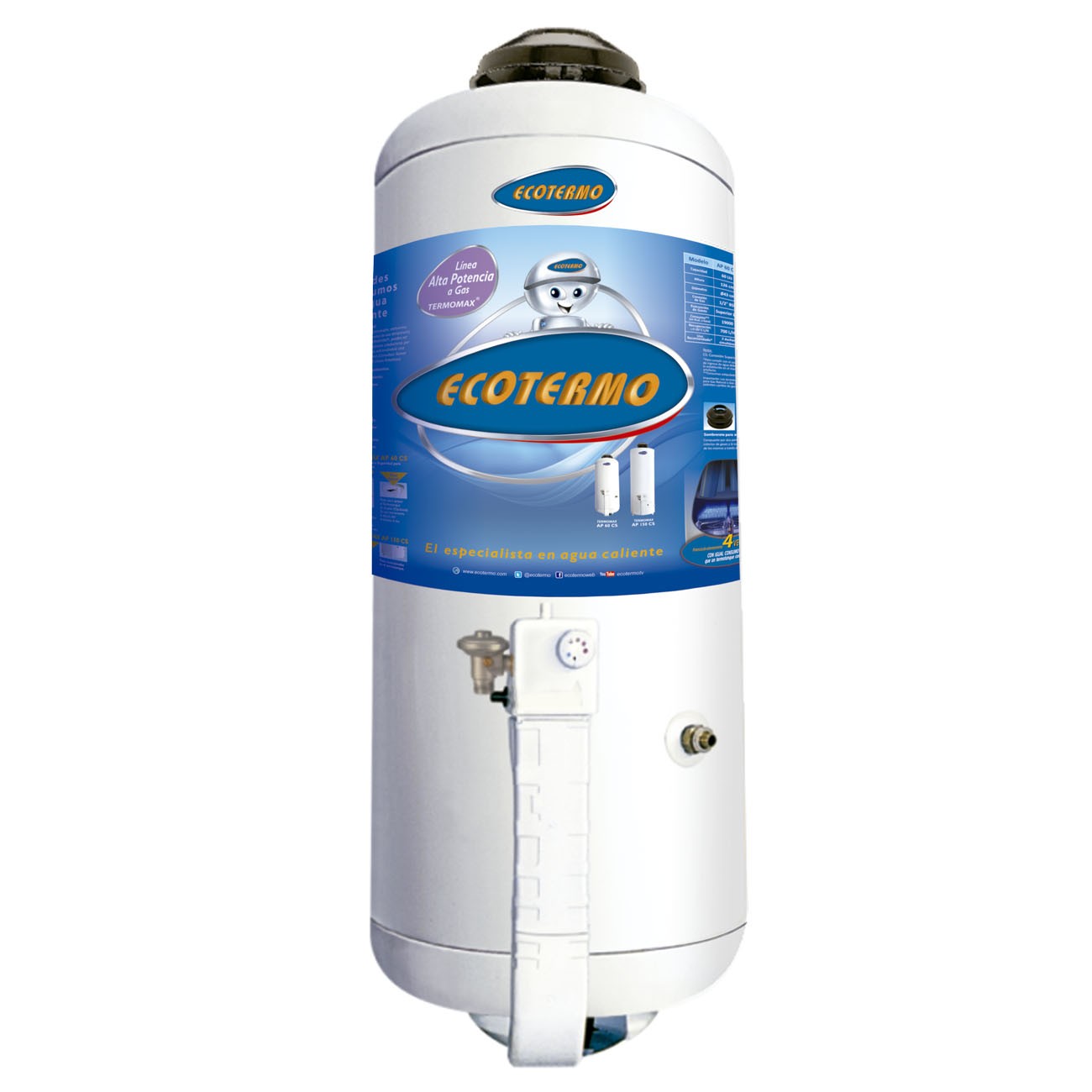 Imagen Termotanque Alta Potencia Ecotermo Ap-60 Gas Natural 60 Lts