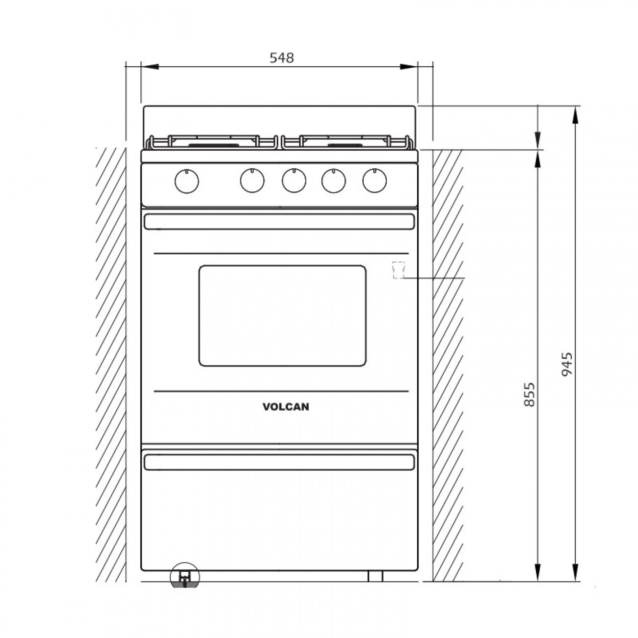 Imagen Cocina Multigas Volcan 87644vm 4h 55 Cm Blanca