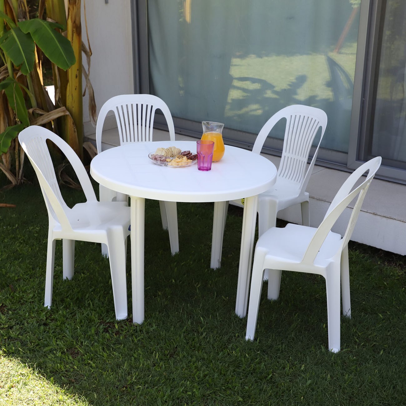 Imagen Mesa Pl&aacute;stica De Jard&iacute;n Voss 2000 Antillas Redonda 90cm Blanca