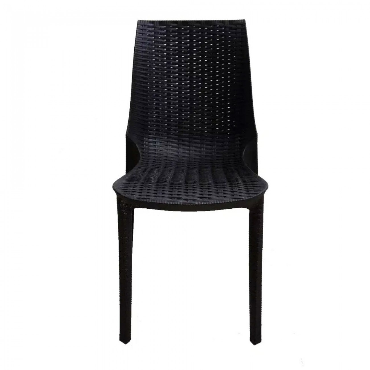Imagen Silla Plástica Quality Harmony Simil Ratán Negra