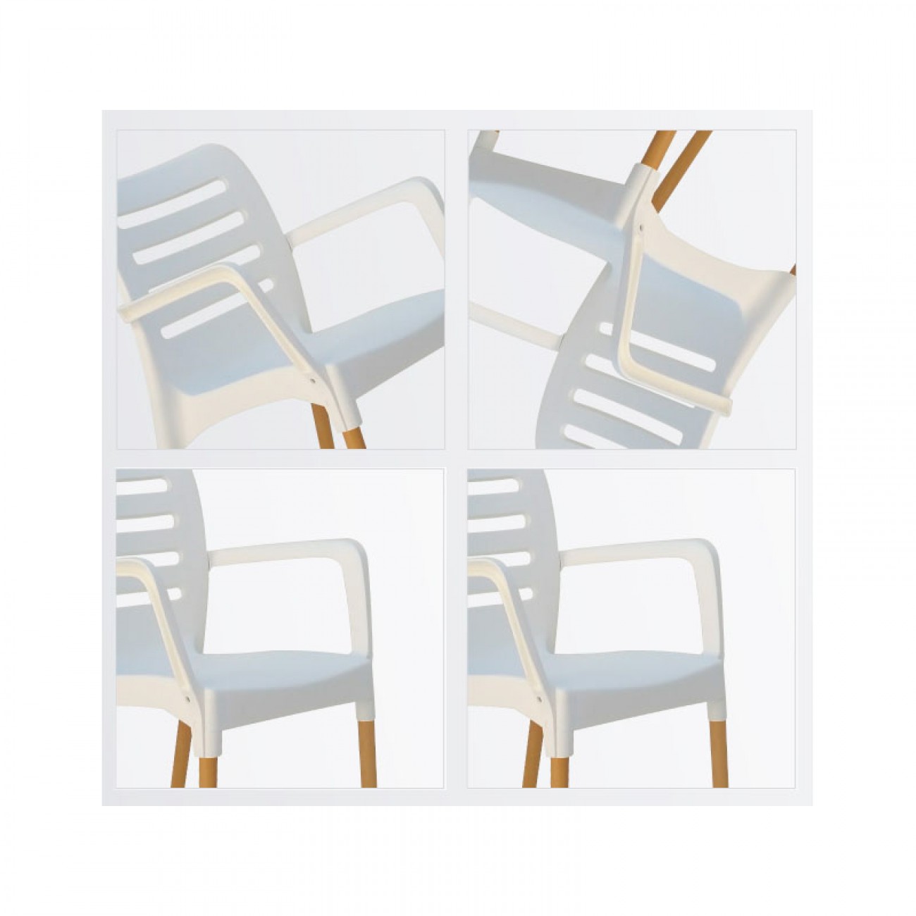 Imagen Silla De Dise&ntilde;o Comedor Sit Mobili 333 Ambar Patas Madera Blanca