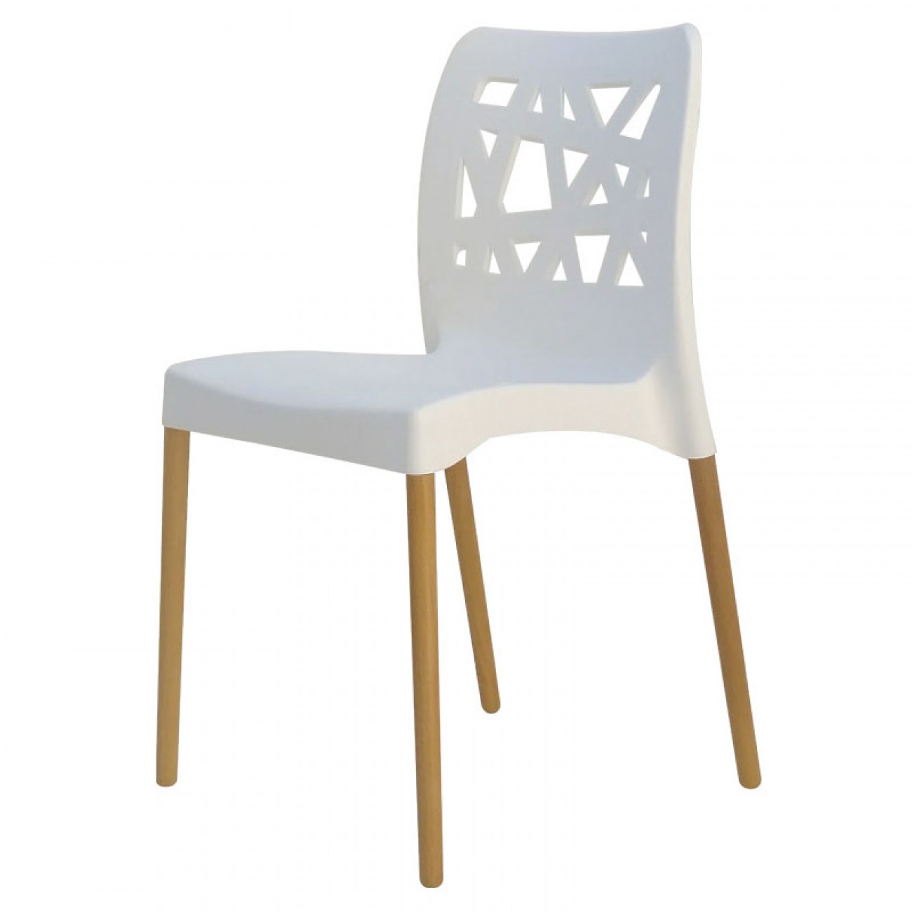 Imagen Silla De Diseño Comedor Sit Mobili 323 Franca Patas Madera Blanca