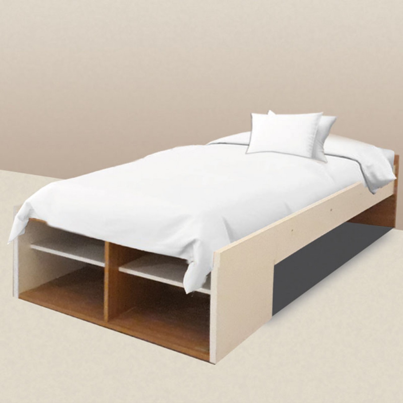 Imagen Cama 1 Plaza Platinum 952 0.90m Con Espacio De Guardado Tabaco