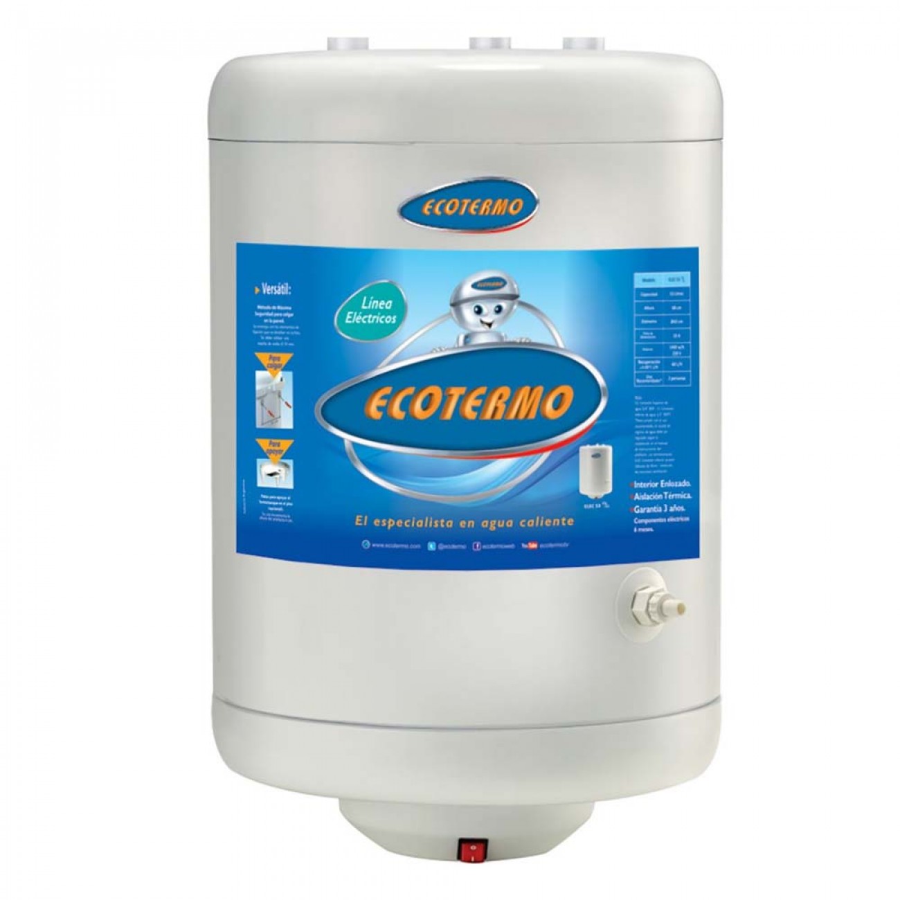 Imagen Termotanque El&eacute;ctrico Ecotermo Elec53le 49 Lts Conex Superior