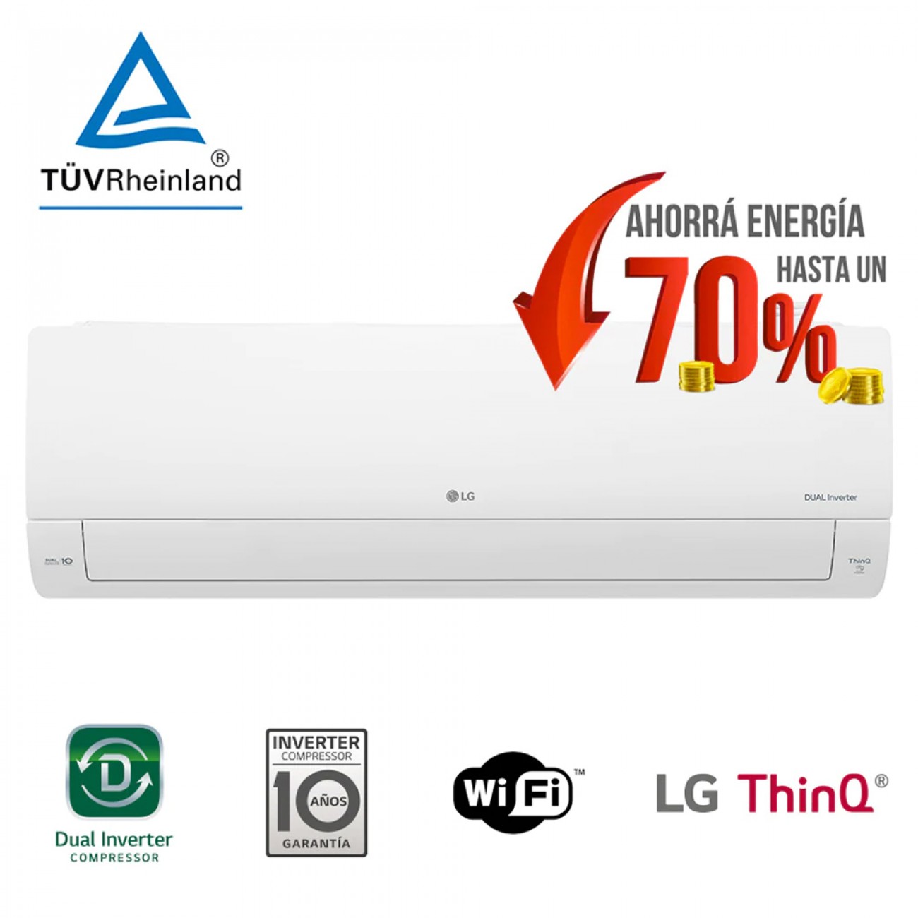 Imagen Aire Acond Split Inverter Lg S4-w24k231e 6448w Con Wifi