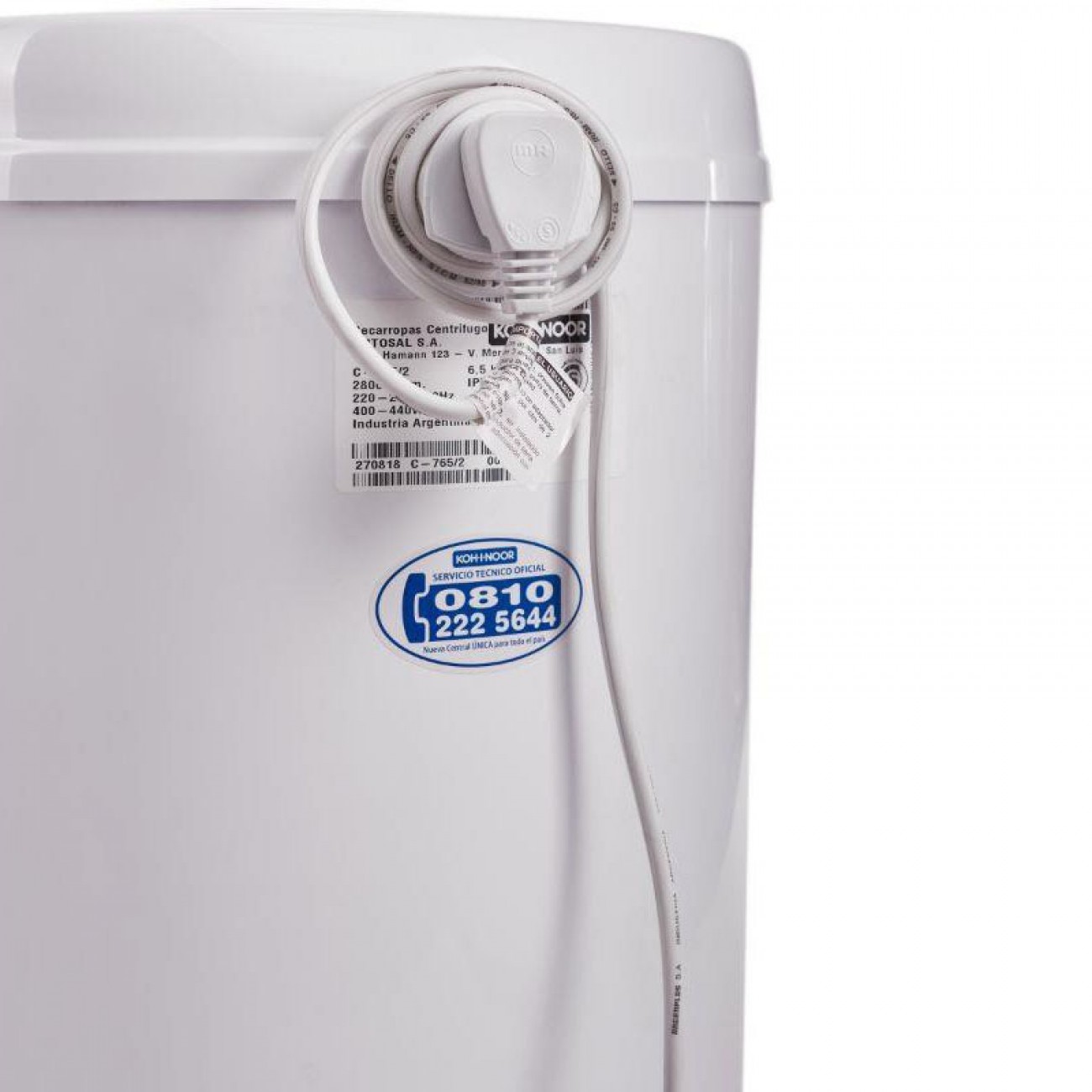 Imagen Secarropas Centrífugo Kohinoor C-765/2 6.5 Kg 2800 Rpm