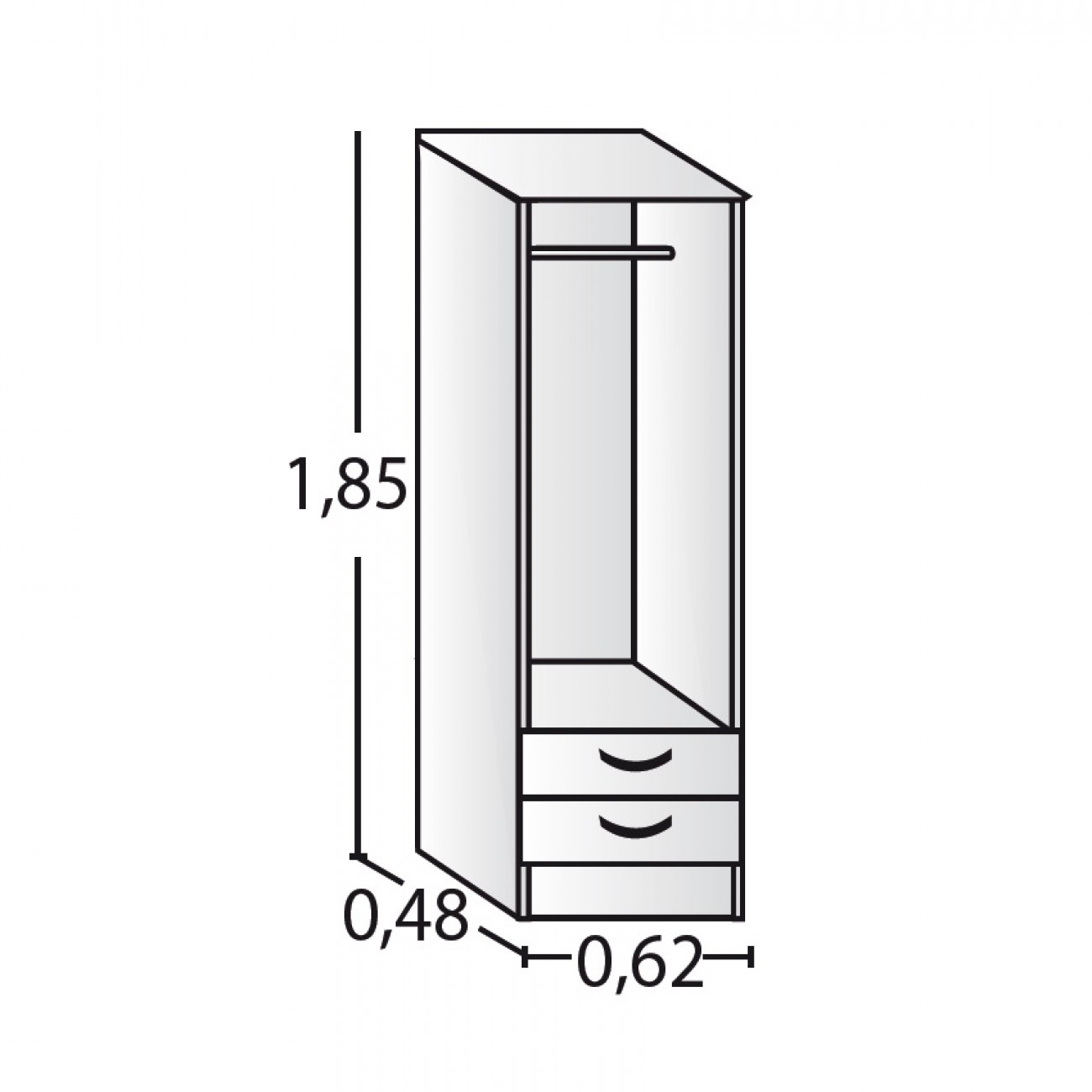 Imagen Placard Ropero Platinum Modelo 912 62cm Savanna