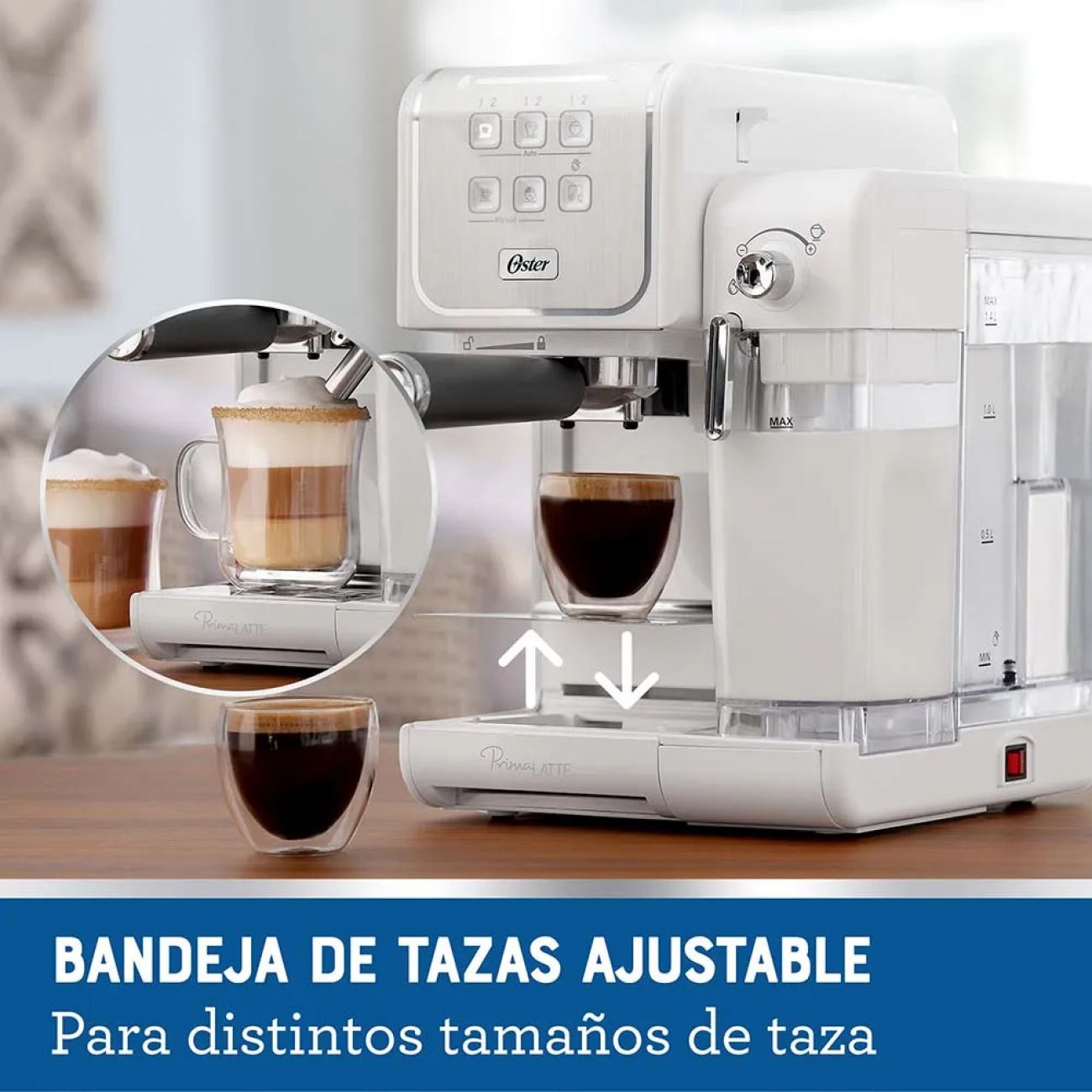 Imagen Cafetera Expreso Oster Bvstem6801 19 Bar Para C&aacute;psulas Blanca