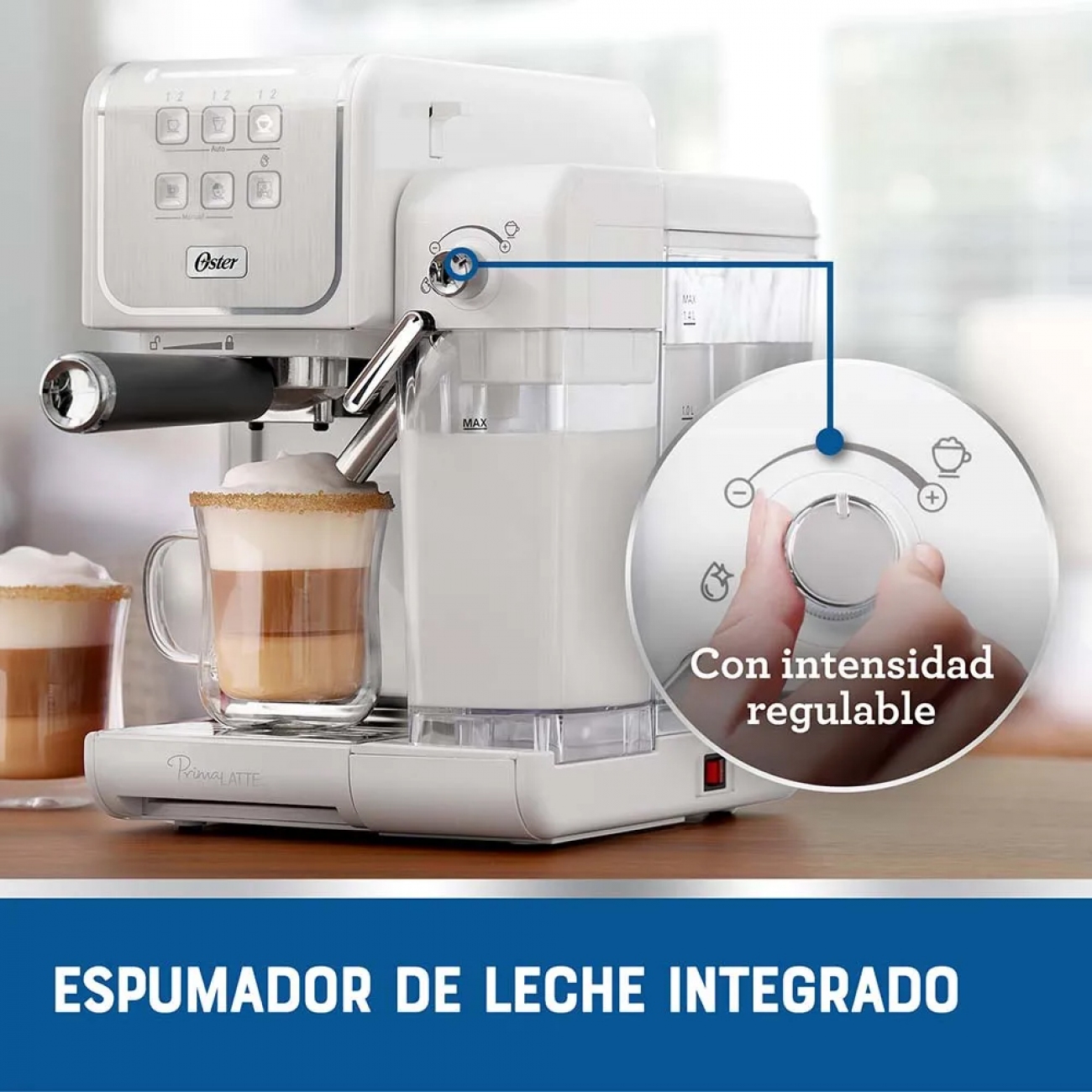 Imagen Cafetera Expreso Oster Bvstem6801 19 Bar Para C&aacute;psulas Blanca