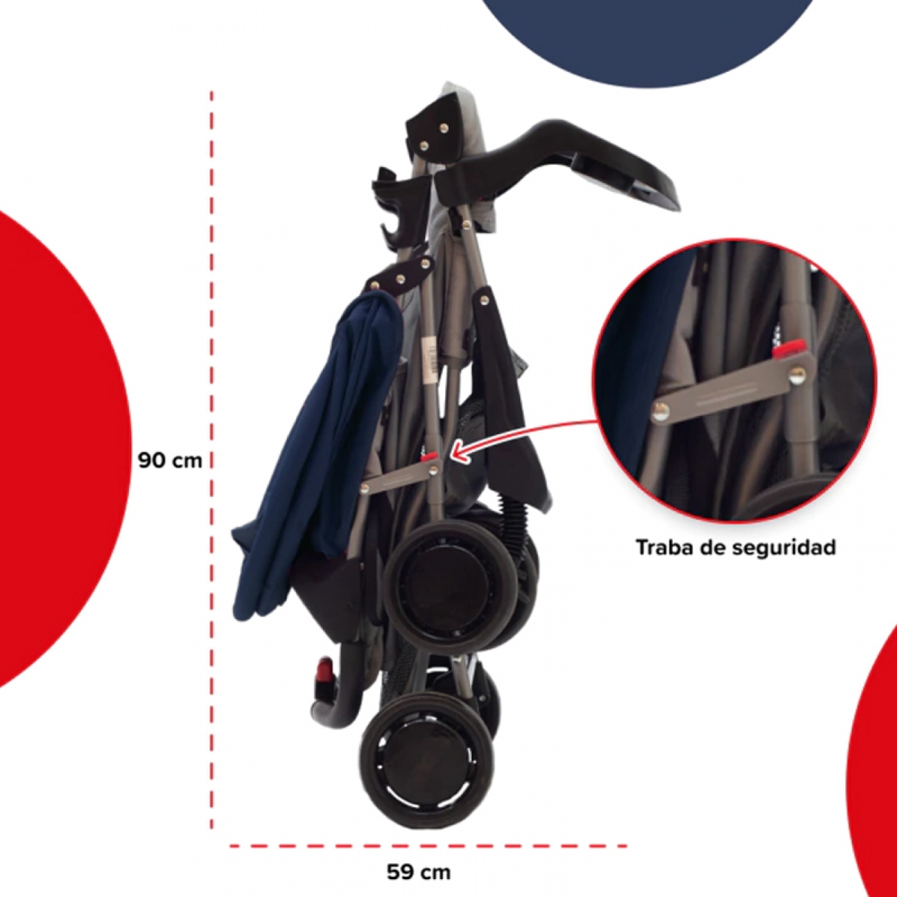 Imagen Cochecito Bebé Bebesit 1337-k Eos 6 Ruedas 15kg Pleg Azul