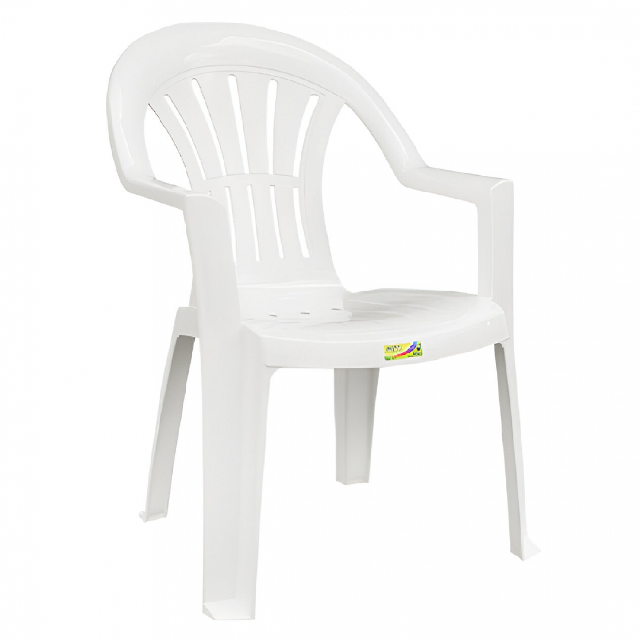 Imagen Sill&oacute;n Pl&aacute;stico De Jard&iacute;n Quality Lautaro Apoyabrazo Blanco