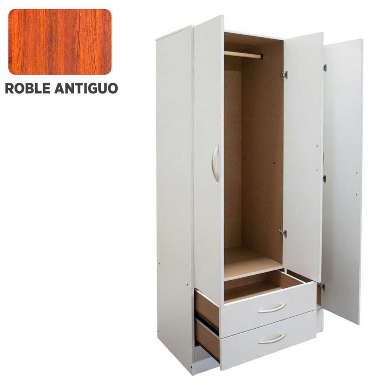 Imagen Placard Ropero Platinum Modelo 913 92cm Roble Antiguo