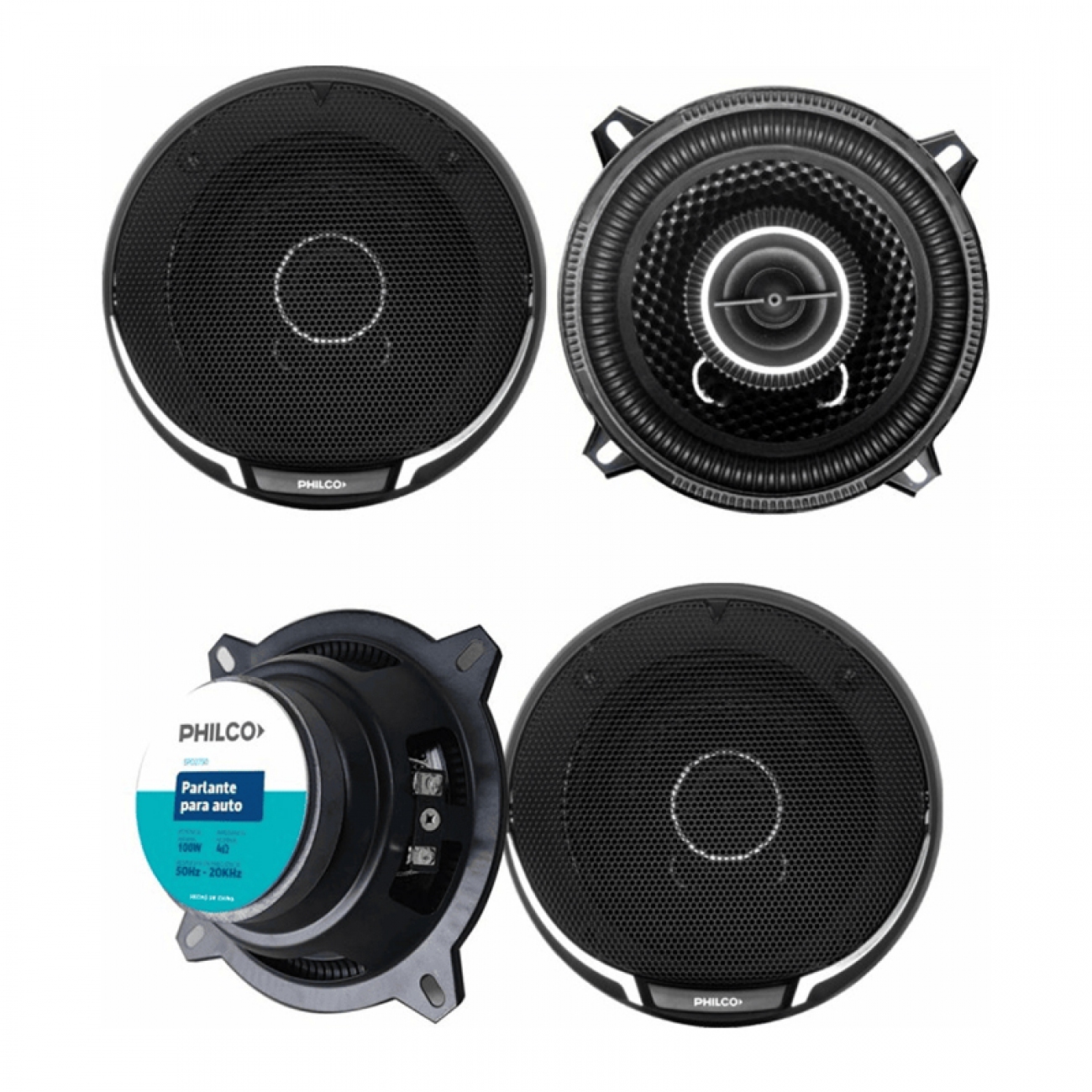 Imagen Parlante Para Auto Philco 2 V&iacute;as Coaxial 200w Negro