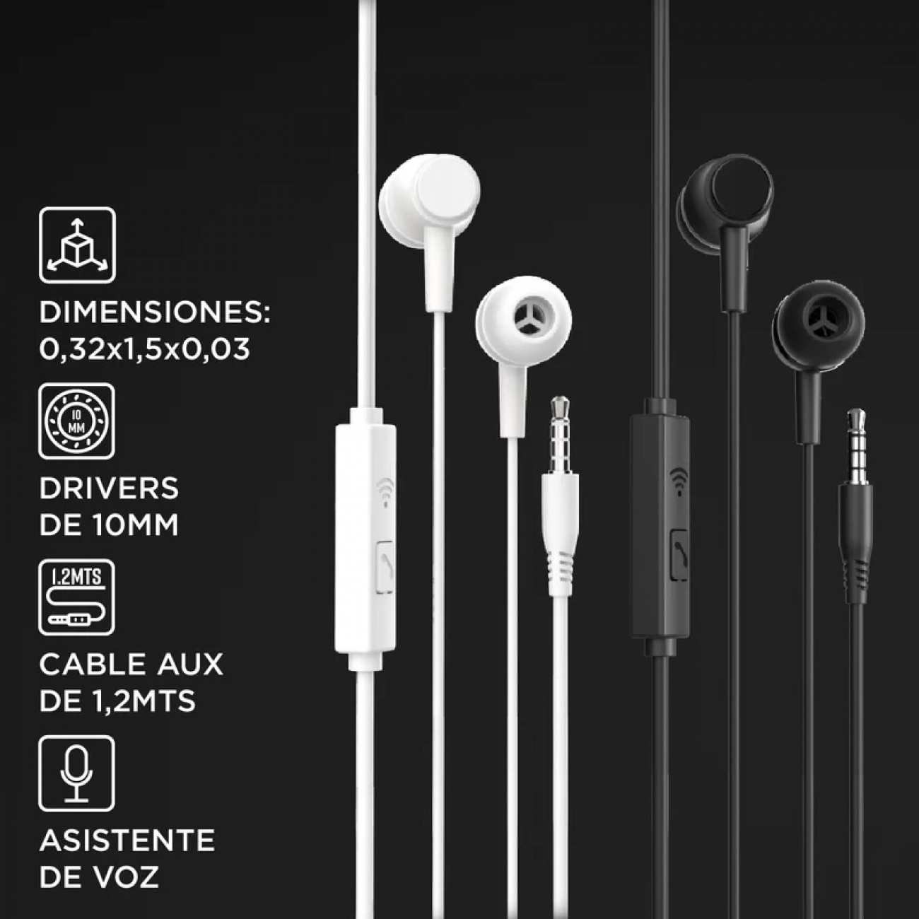 Imagen Auriculares Con Cable In-ear Stromberg Sonic Black