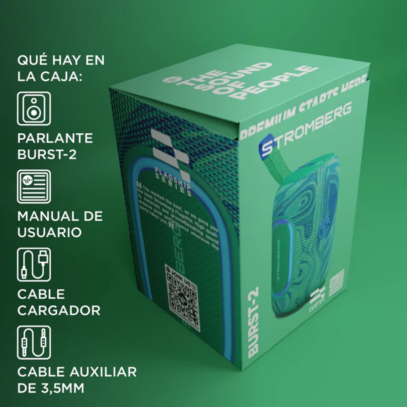 Imagen Parlante Portátil Stromberg Burst 2 Bluetooth 20w