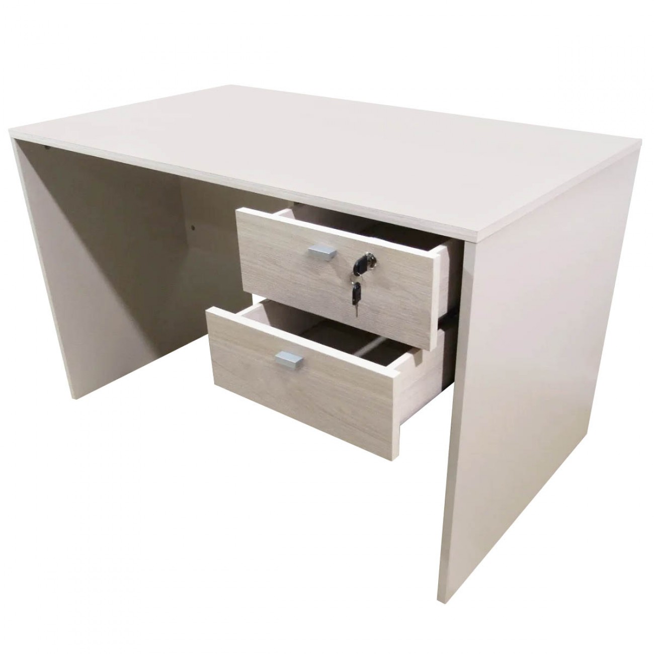 Imagen Escritorio Platinum 502 1.2mts 2 Cajones Con Cerradura Gris Andino