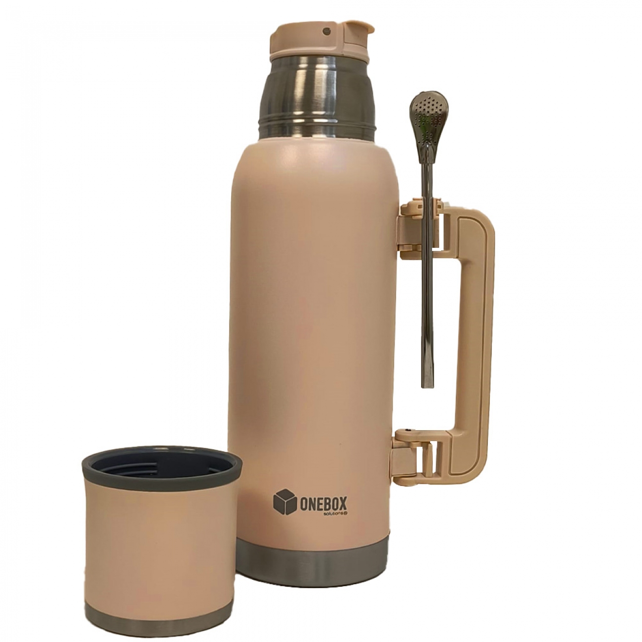 Imagen Termo Onebox Acero Inoxidable 1lts Pink White