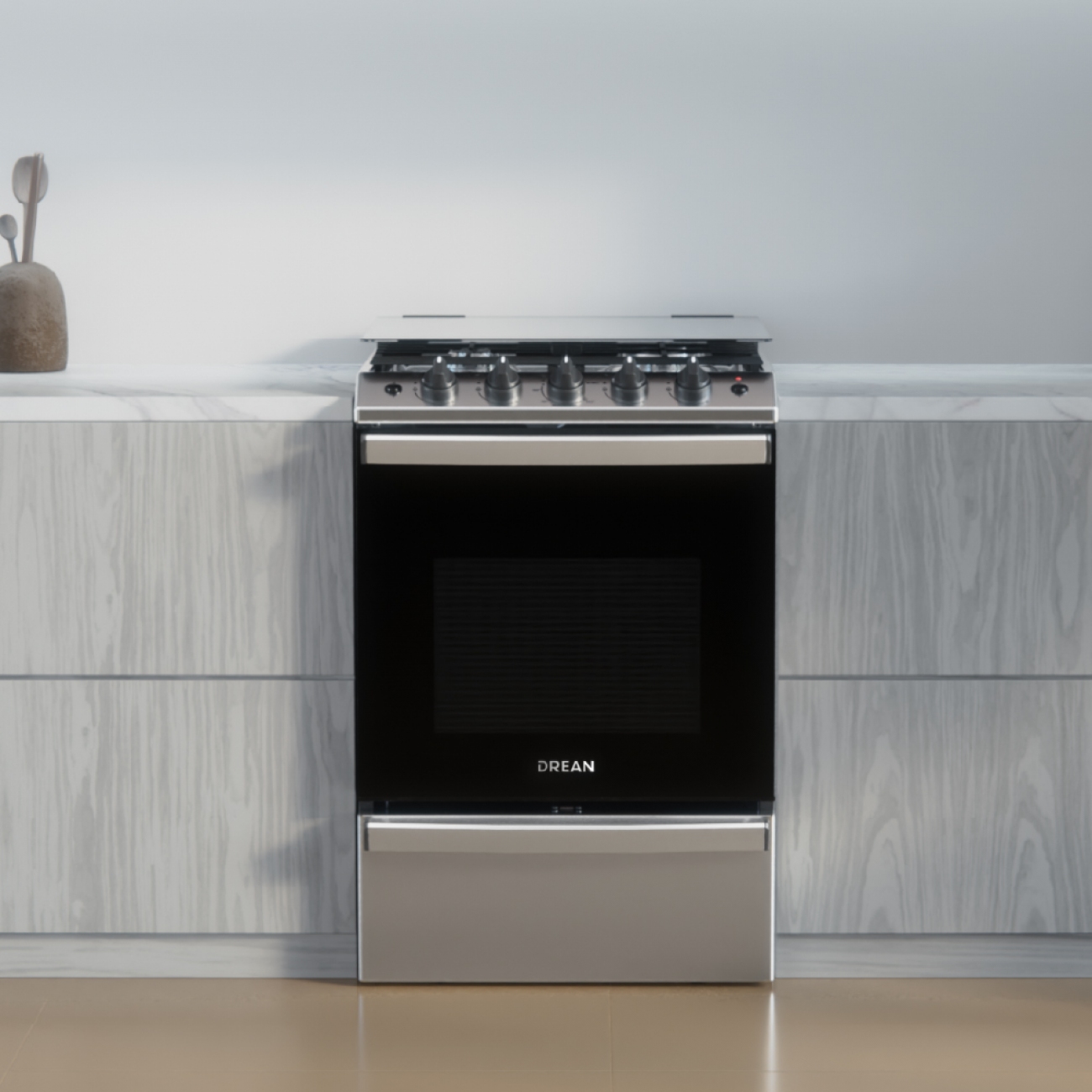 Imagen Cocina A Gas Drean Cd5617ai0 Acero Inoxidable 4 H Air Fryer