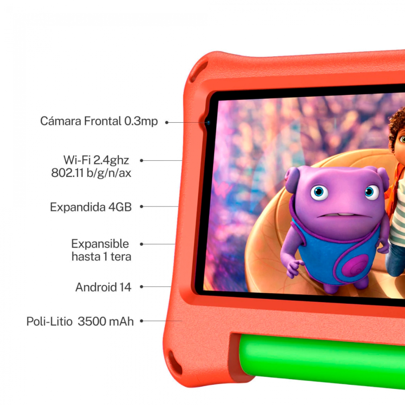 Imagen Tablet X-view Proton Kids 7" 4g 64 Gb Android Rojo